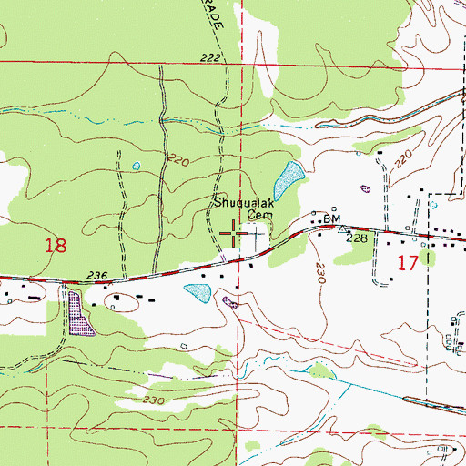 Topographic Map of Shuqualak Cemetery, MS