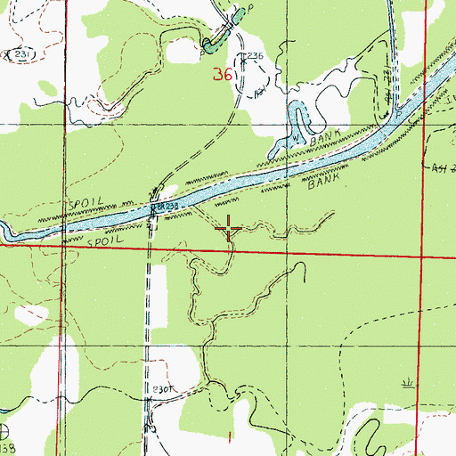 Topographic Map of Shutispear Creek, MS