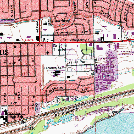 Topographic Map of Greater Saint Mark Missionary Baptist Church, AR