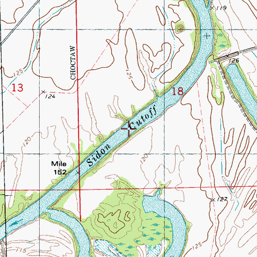 Topographic Map of Sidon Cut-Off, MS