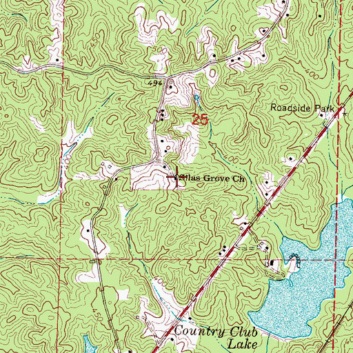 Topographic Map of Silas Grove Church, MS