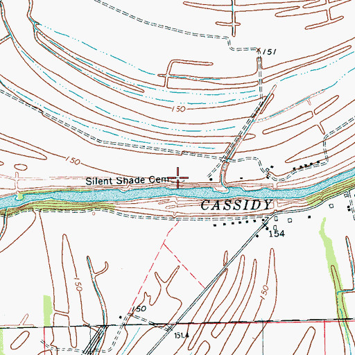 Topographic Map of Silent Shade Cemetery, MS