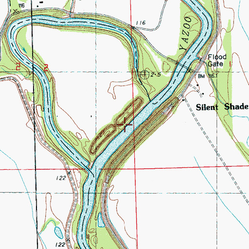 Topographic Map of Silent Shade Cut-Off, MS