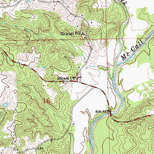 Topographic Map of Siloam Church, MS