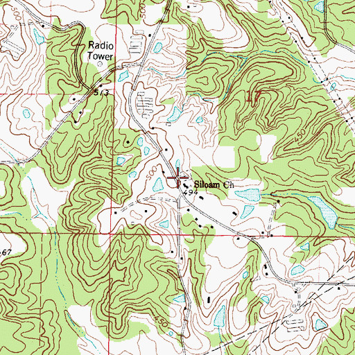 Topographic Map of Siloam Church, MS