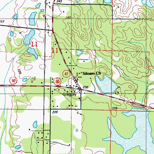 Topographic Map of Siloam Church, MS