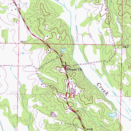 Topographic Map of Siloam Church, MS