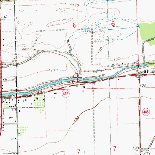 Topographic Map of Silver Bayou, MS