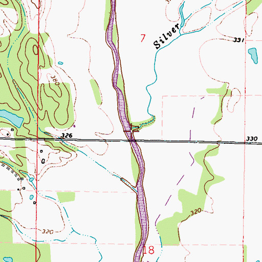 Topographic Map of Silver Branch, MS