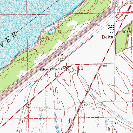 Topographic Map of Silver Cloud Church, MS