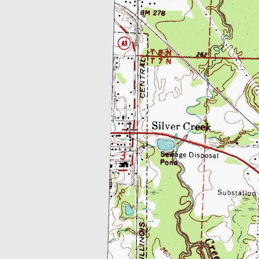 Topographic Map of Silver Creek, MS