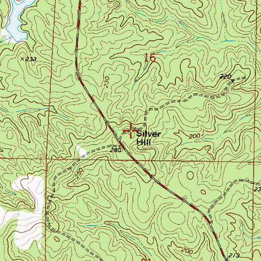 Topographic Map of Silver Hill, MS