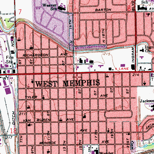 Topographic Map of Hightower Park, AR