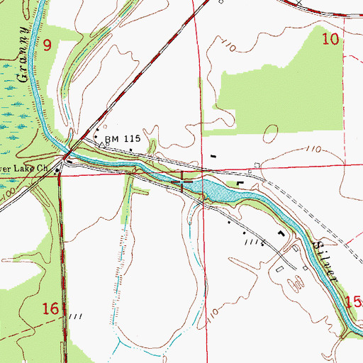 Topographic Map of Silver Lake, MS