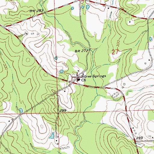 Topographic Map of Silver Springs Church, MS