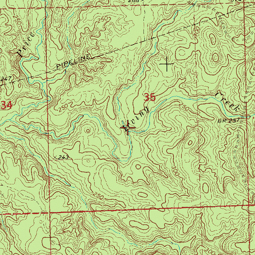 Topographic Map of Simon Creek, MS