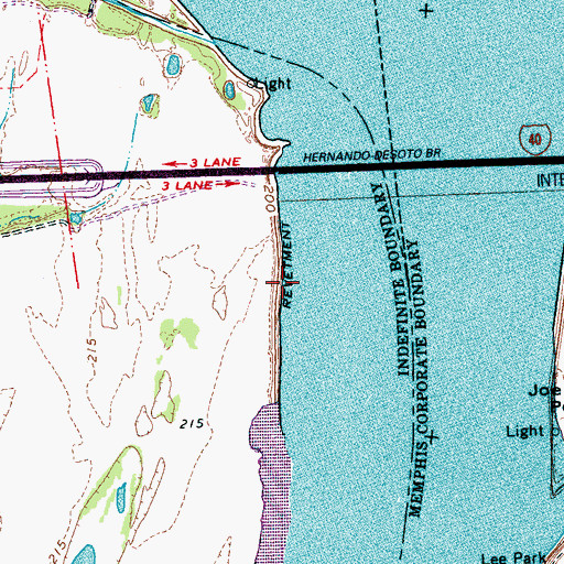 Topographic Map of Hopefield Revetment, AR