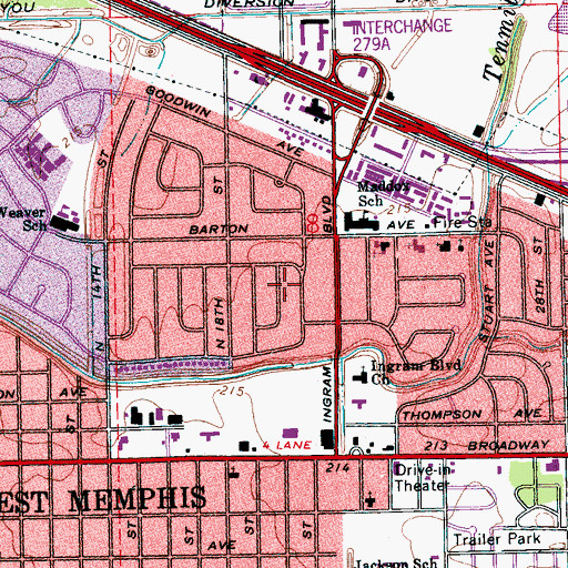 Topographic Map of Horton Park, AR