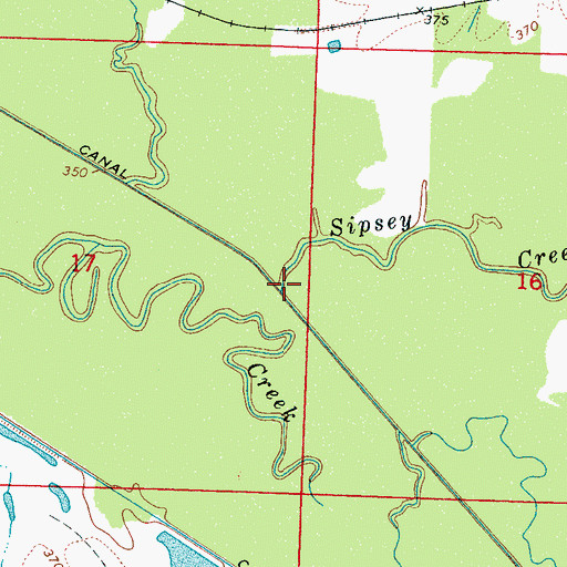 Topographic Map of Sipsey Creek, MS