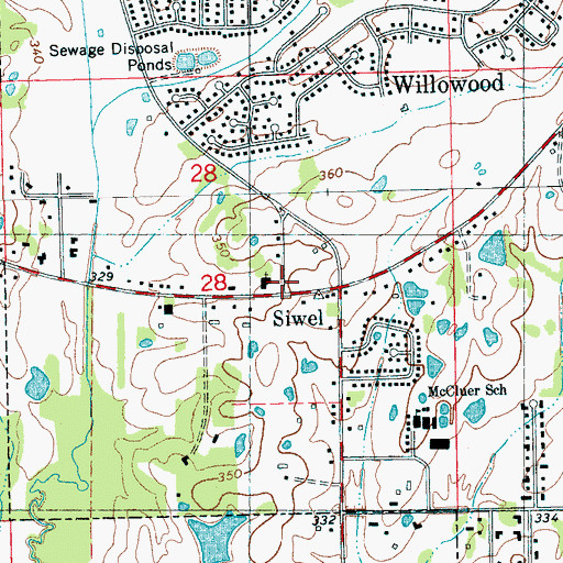Topographic Map of Siwel, MS