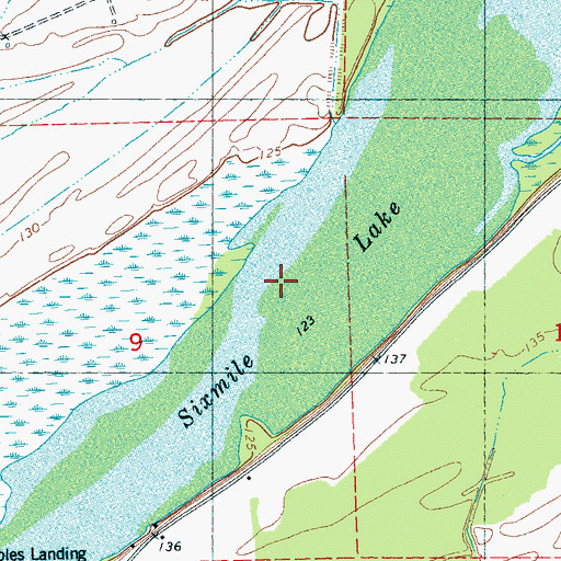 Topographic Map of Six Mile Lake, MS