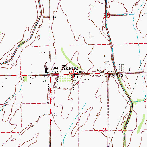 Topographic Map of Skene, MS