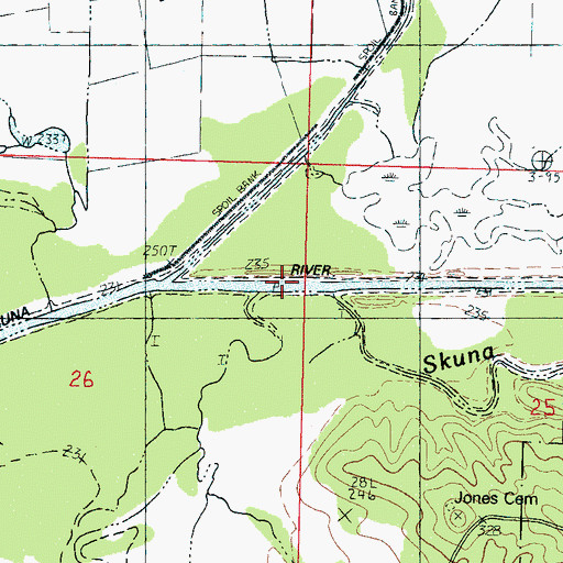Topographic Map of Skuna River Canal, MS