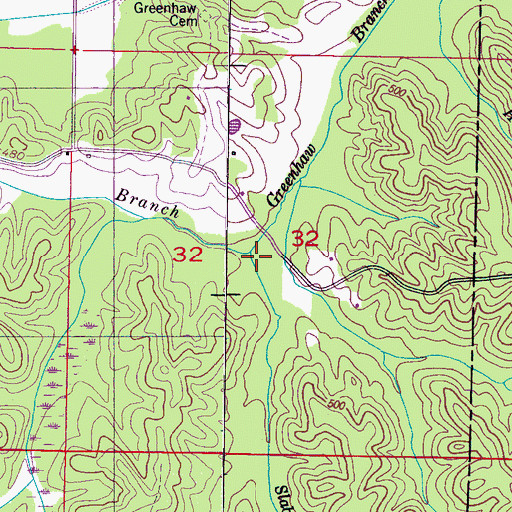 Topographic Map of Slab Branch, MS