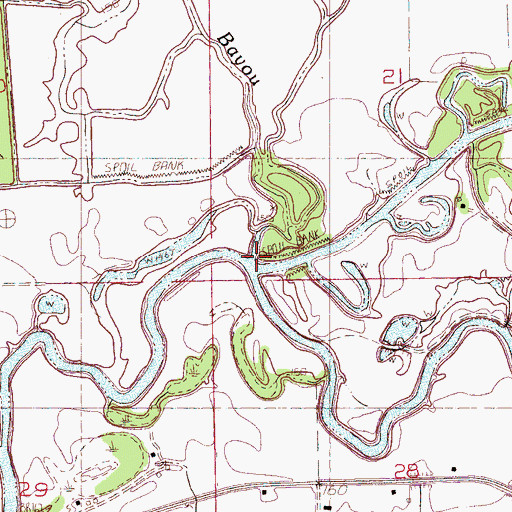 Topographic Map of Sledge Bayou, MS