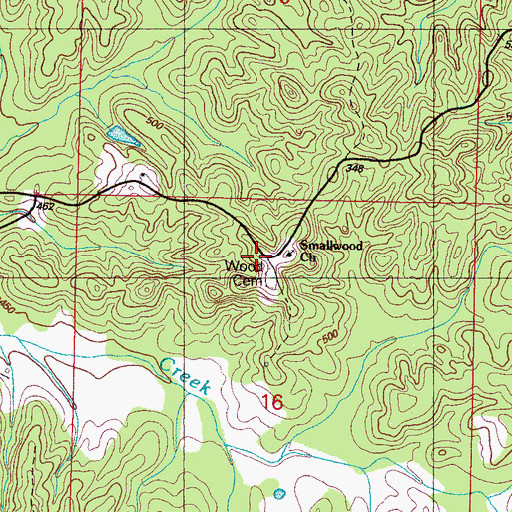 Topographic Map of Smallwood Church, MS