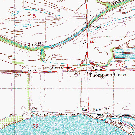 Topographic Map of Lake Shore Church, AR