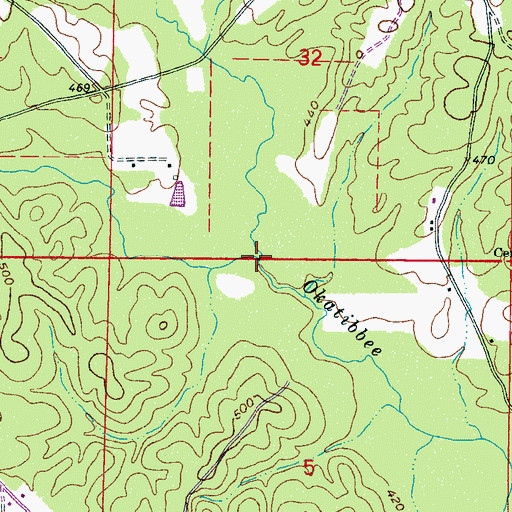 Topographic Map of Smith Branch, MS
