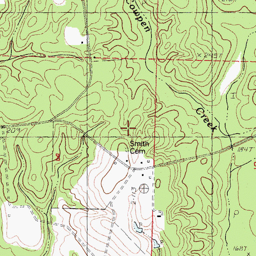 Topographic Map of Smith Cemetery, MS