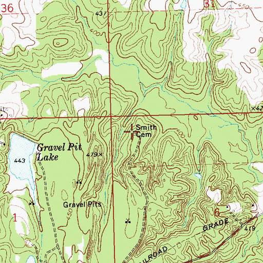 Topographic Map of Smith Cemetery, MS