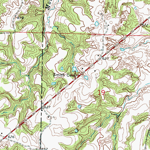 Topographic Map of Smith Cemetery, MS