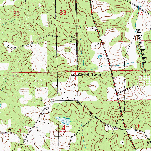 Topographic Map of Smith Cemetery, MS