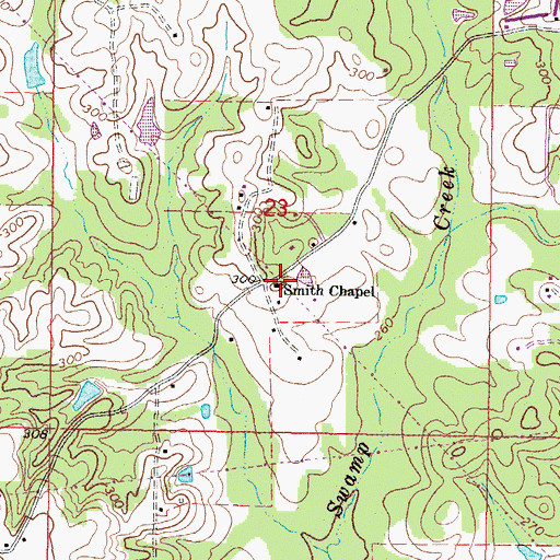 Topographic Map of Smith Chapel, MS