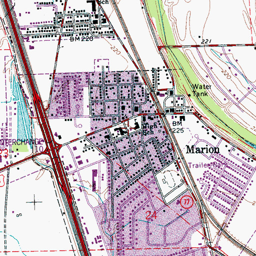 Topographic Map of Marion Elementary School, AR