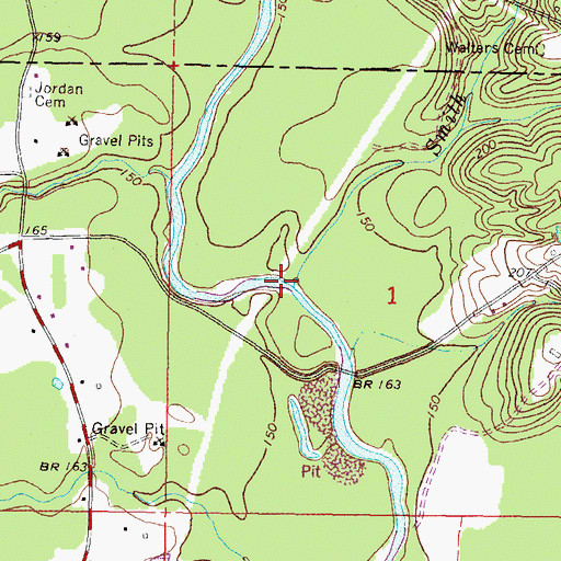 Topographic Map of Smith Creek, MS