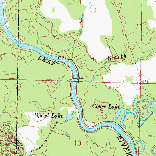 Topographic Map of Smith Creek, MS