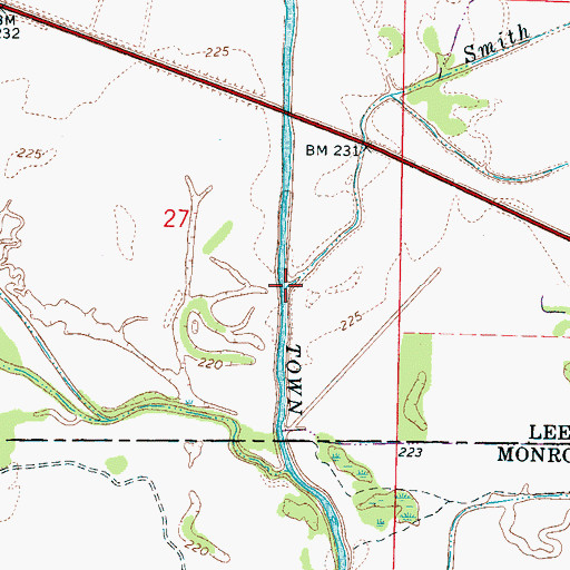 Topographic Map of Smith Creek, MS