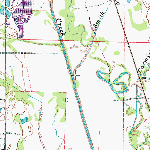 Topographic Map of Smith Creek, MS