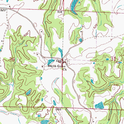Topographic Map of Smith Grove Church, MS