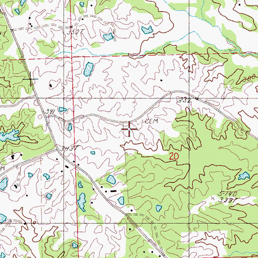 Topographic Map of Smith's Cemetery, MS