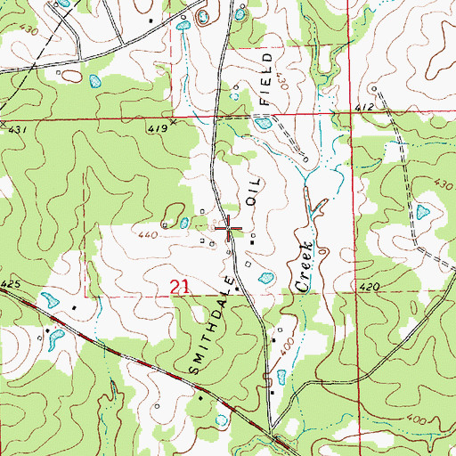 Topographic Map of Smithdale Field, MS