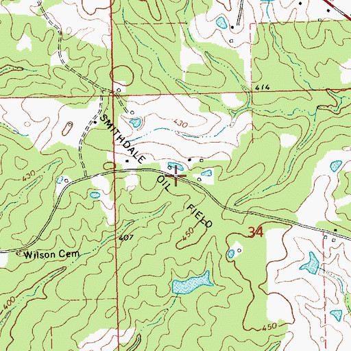 Topographic Map of Smithdale Oil Field, MS