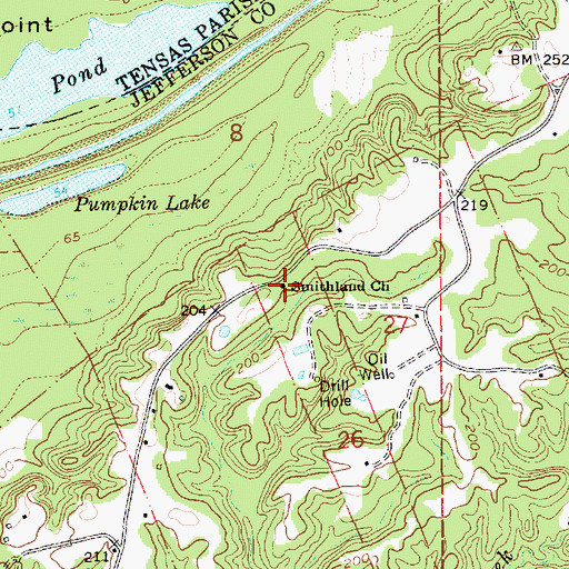 Topographic Map of Smithland Church, MS
