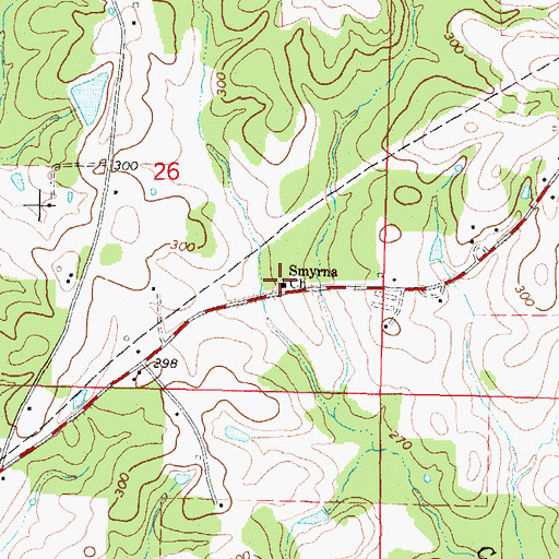 Topographic Map of Smyrna Church, MS