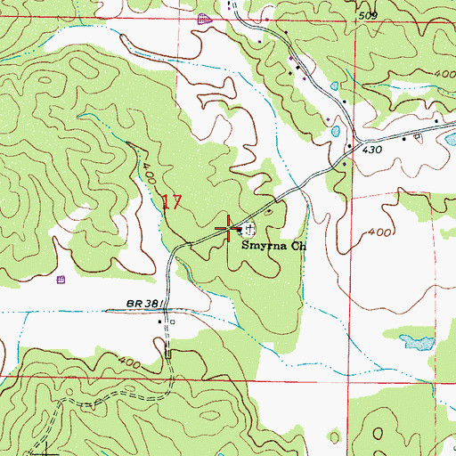 Topographic Map of Smyrna Church, MS