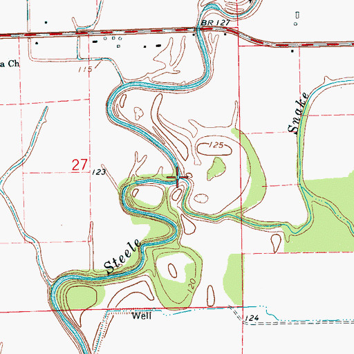 Topographic Map of Snake Bayou, MS